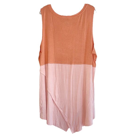 Logo Layers Tunic Top Womens Plus Size 3X Sleeveless Signature Knit Peach Orange - Picture 3 of 9